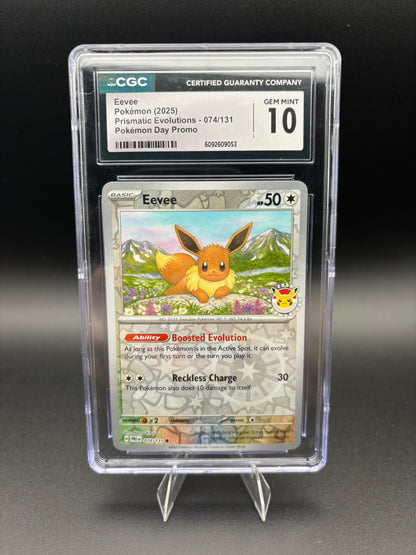 Eevee Pokemon Day Reverse Cosmos Holo Promo 074/131 CGC 10 Gem Mint