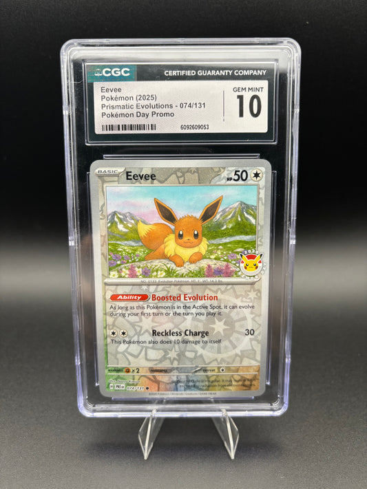 Eevee Pokemon Day Reverse Cosmos Holo Promo 074/131 CGC 10 Gem Mint