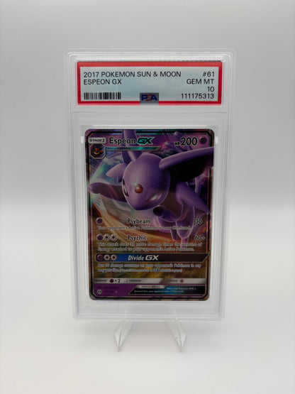 Espeon GX Sun & Moon Base Set Ultra Rare 61 PSA 10