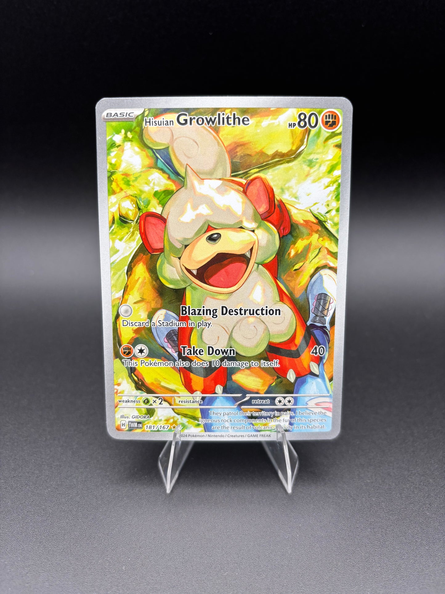 Hisuian Growlithe Twilight Masquerade Illustration Rare 181/167