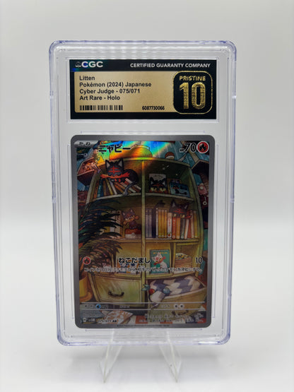 Litten Japanese Cyber Judge Art Rare 075/071 CGC Pristine 10