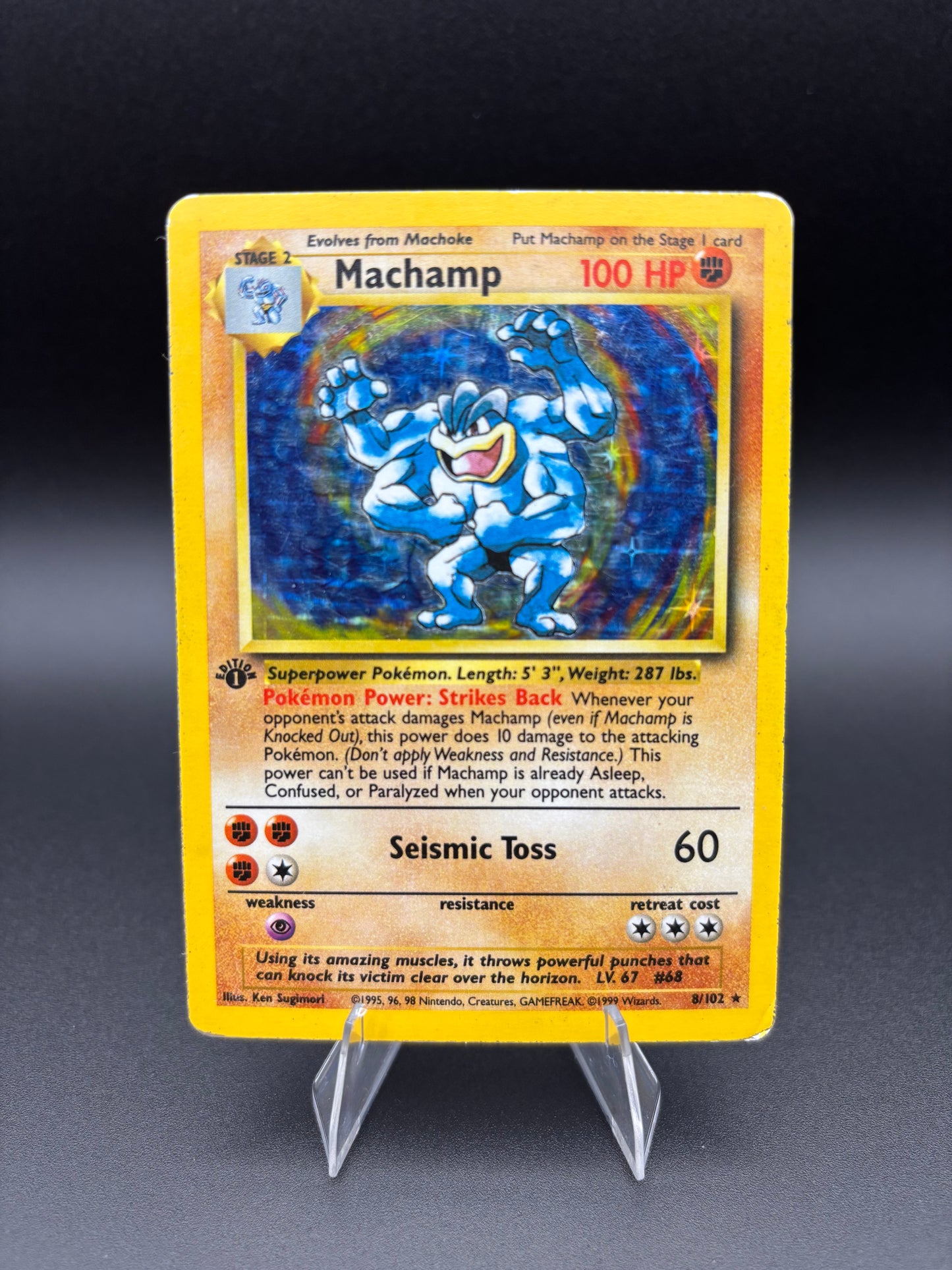 Machamp Base Set Shadowless Deck Exclusives Holo Rare 008/102