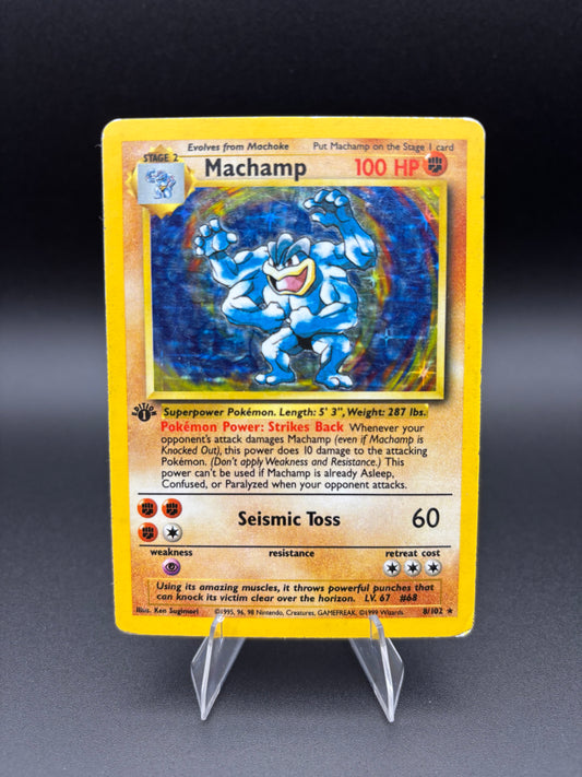 Machamp Base Set Shadowless Deck Exclusives Holo Rare 008/102