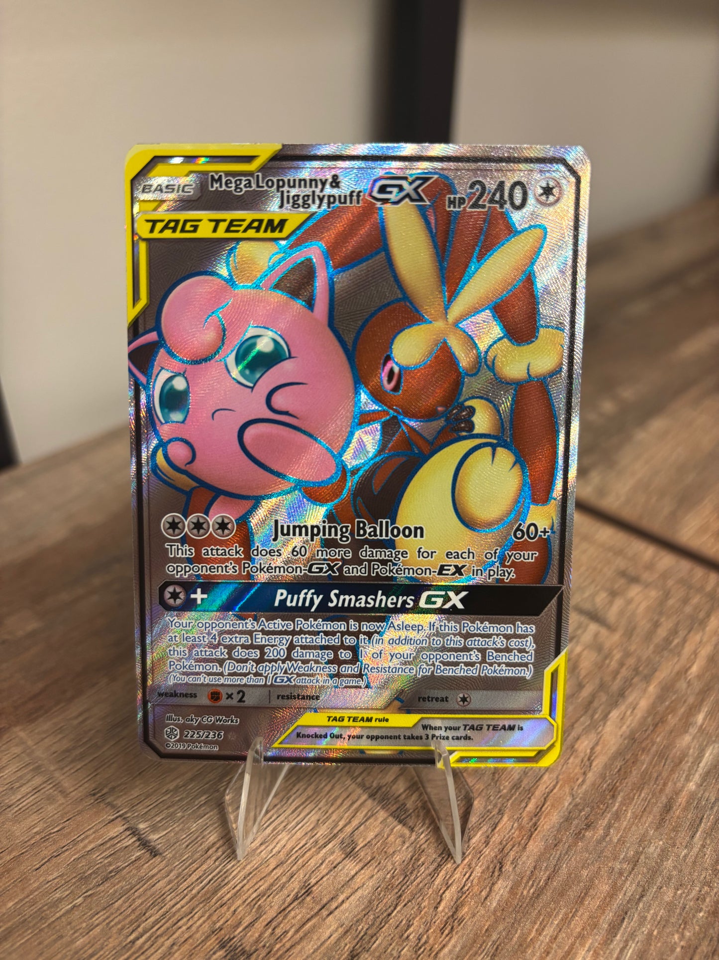 Mega Lopunny & Jigglypuff GX (Full Art) Cosmic Eclipse Ultra Rare 225/236