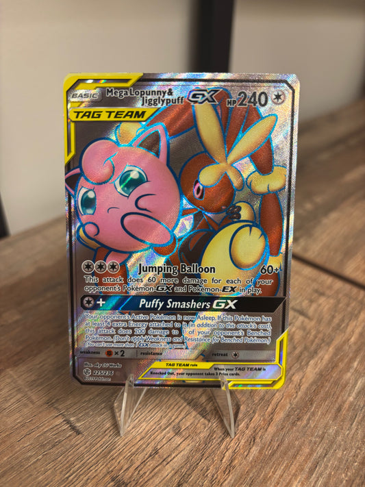Mega Lopunny & Jigglypuff GX (Full Art) Cosmic Eclipse Ultra Rare 225/236
