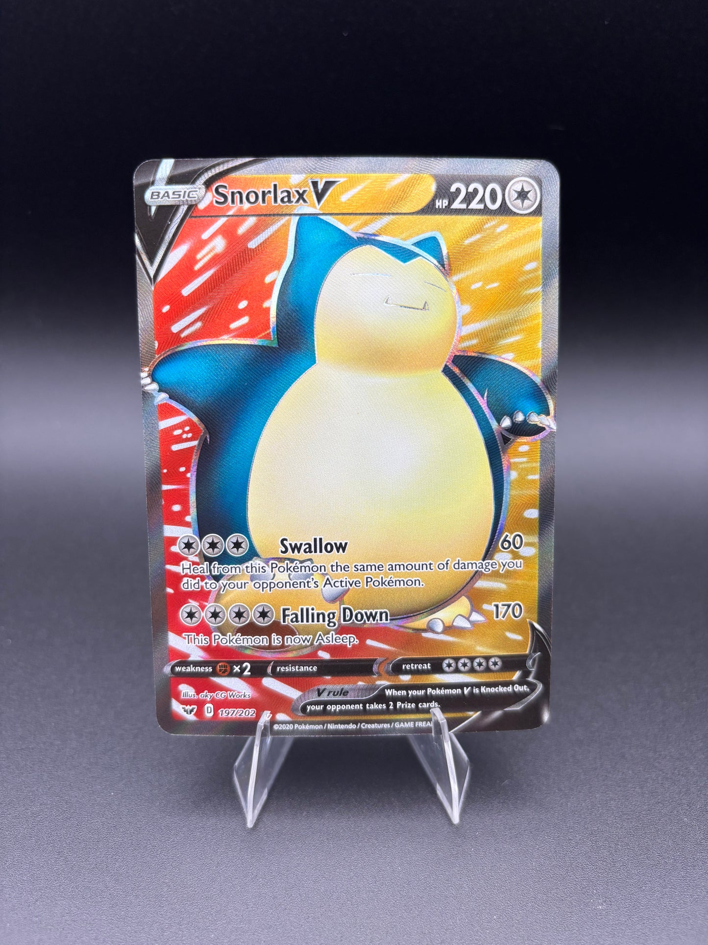 Snorlax V (Full Art) Sword & Shield Base Set Ultra Rare 197/202