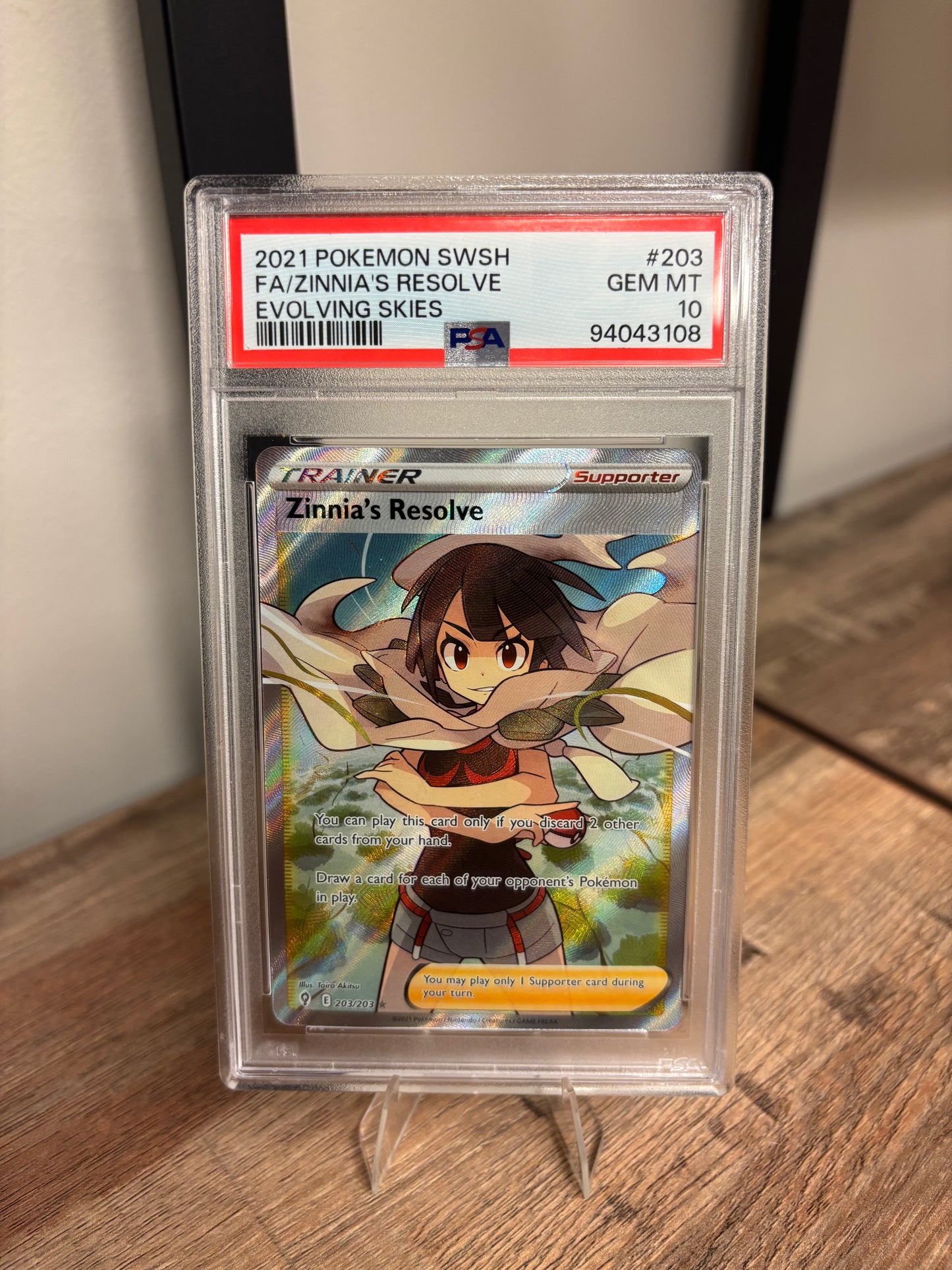 Zinnia's Resolve Evolving Skies Ultra Rare 203/203 PSA 10