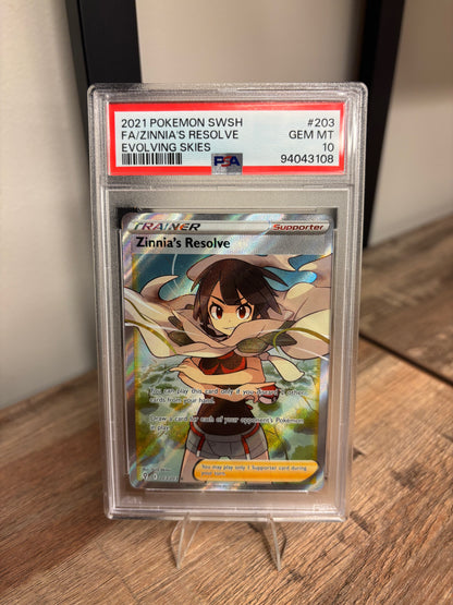 Zinnia's Resolve Evolving Skies Ultra Rare 203/203 PSA 10